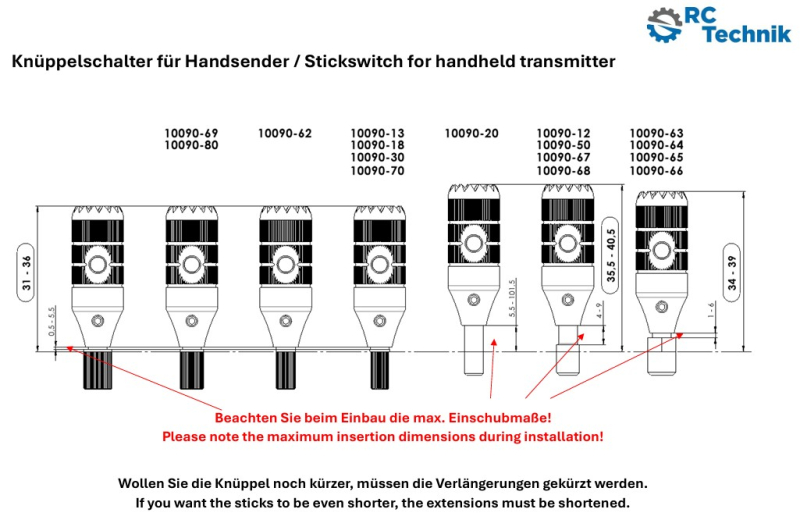Knüppelschalter von RC Technik